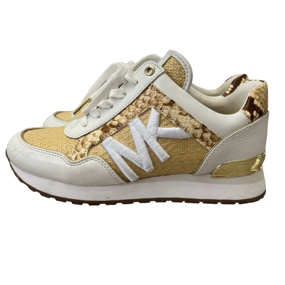 Michael Kors camel Georgie Mixed Media Women Trainer Sneakers Size 6M - Picture 7 of 12